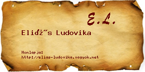 Eliás Ludovika névjegykártya